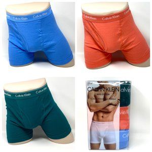 🌿Sale🌿 3-PACK Calvin Klein Cotton Boxer Brief Blue Red Green Men's NB4003926